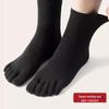 Men's Winter Mid-Tube Five-Toe Sports Socks - 80% Cotton, Deodorant