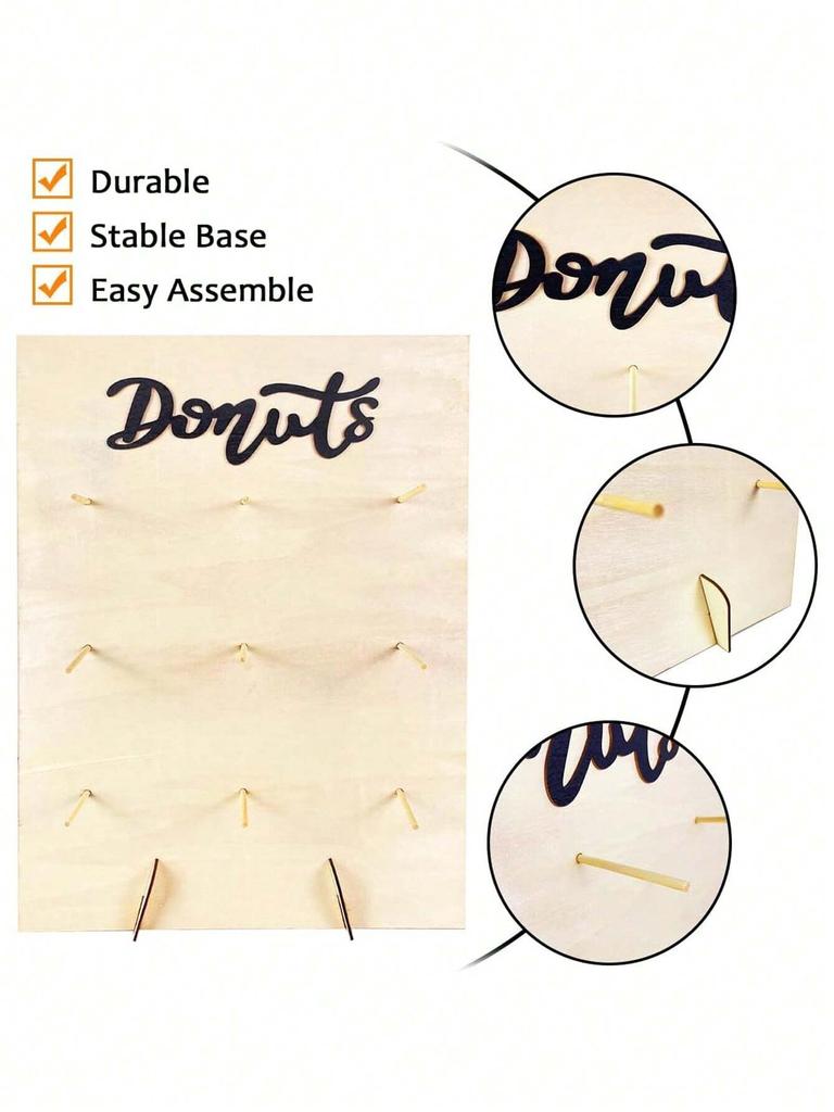 Hölzerner Donut-Ständer Hochzeitsdekoration Wand Dessert Donut Tischhalter Hochzeitsbedarf Kinder Mädchen Geburtstagsparty Babyparty