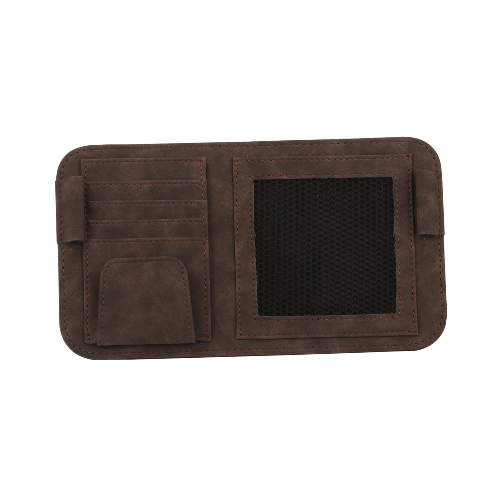 Car Visor Organizer Automobile Card Holder for Storing Cards Glasses коричневый