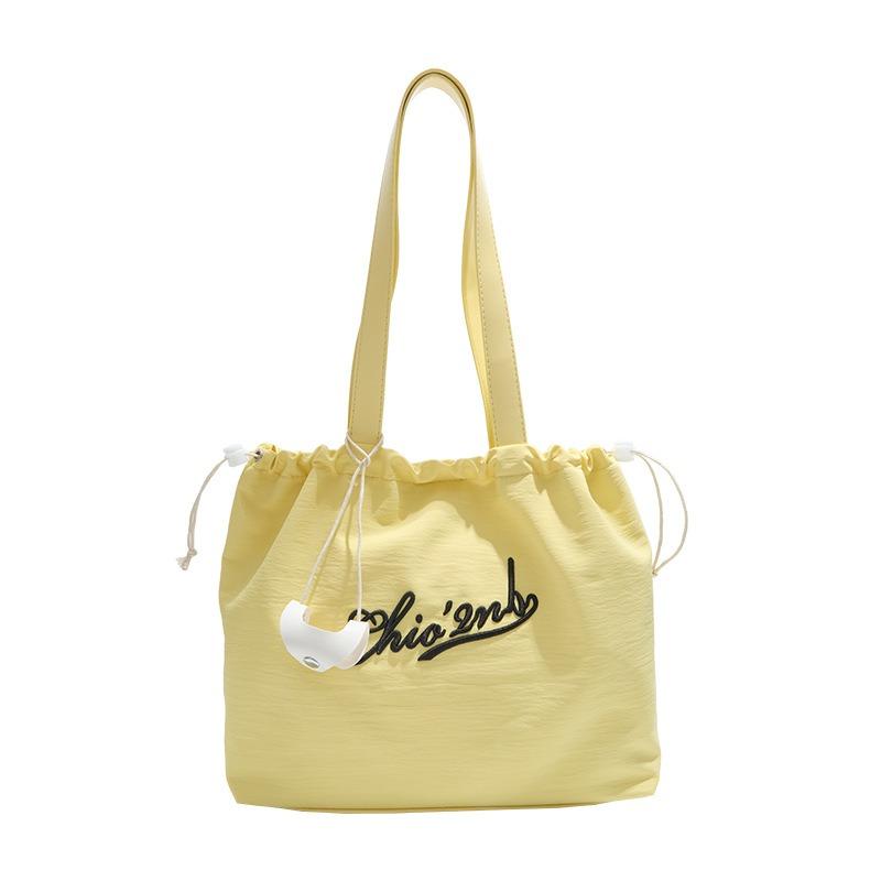 Oxford Cloth Bag Women's Large-capacity New Summer Versatile Drawstring Shoulder Bag Student Class Tote Bag