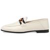 Gucci Slip On Loafer With Web White Leather Women's 631619 CQXM0 9065