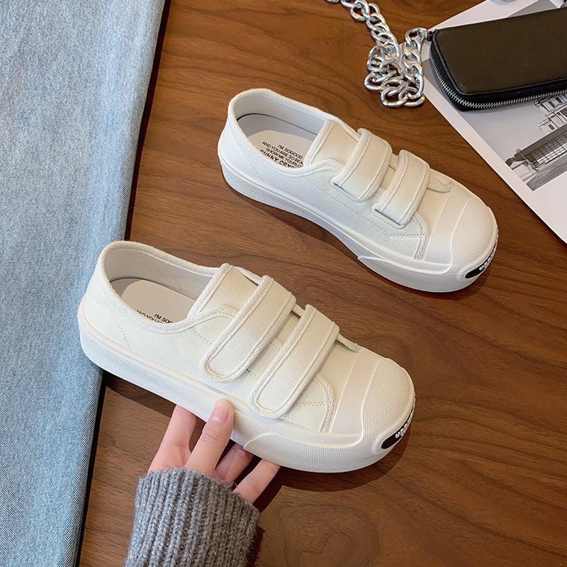Minority Velcro Canvas Shoes Women's  Spring Korean Version of The New Casual All-match Thick-soled Sports Shoes Trend