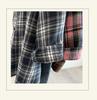 2025 Autumn Plus Size Retro Plaid Long Sleeve Loose Shirt Cardigan