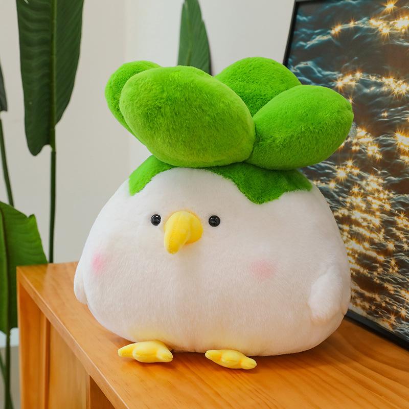 

Cute small vegetable chicken plush toy doll Internet celebrity small party vegetable cock doll throw pillow children s birthday gift 30cm0.28kg