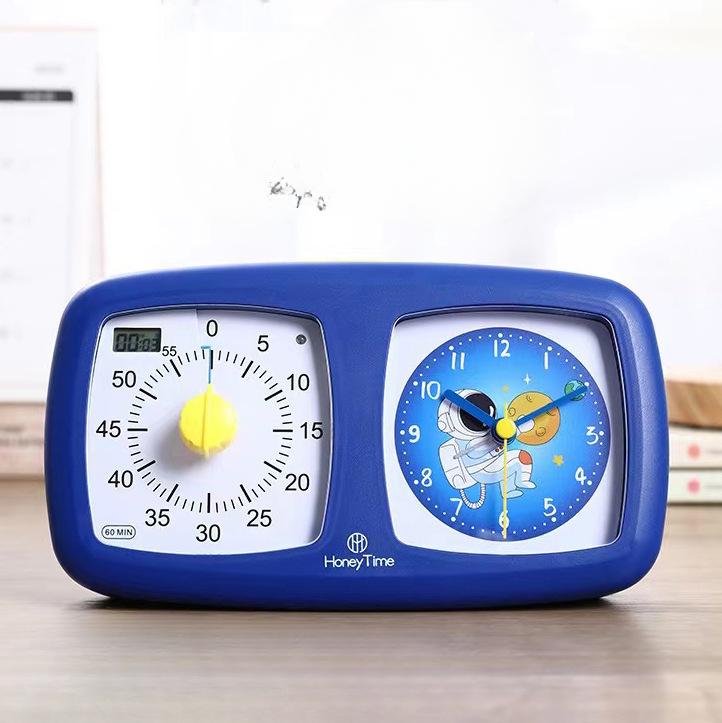 Dual Screen Visual Timer for Children and Students' Special Study Assignment Mute Alarm Clock Time Management Two In One