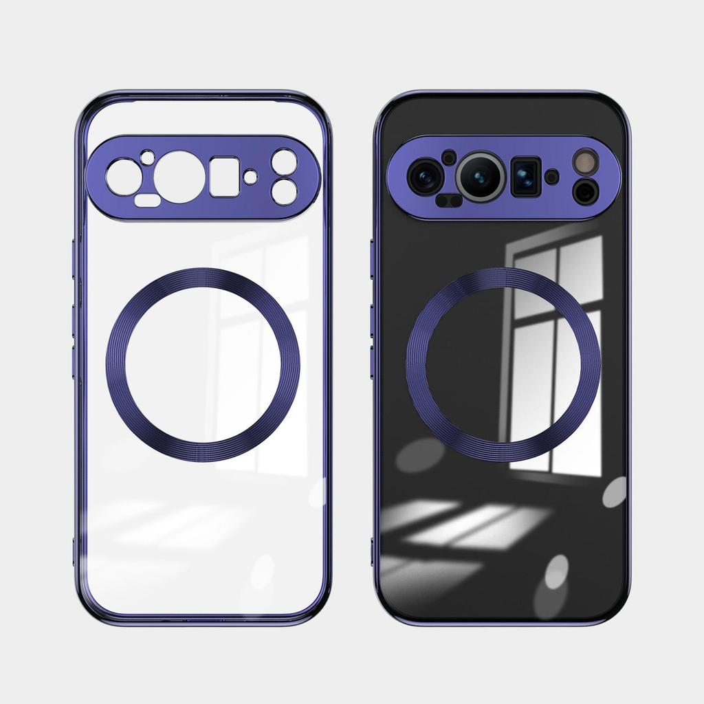 Custodia Magnetica Trasparente Galvanizzata per Google Pixel 10 Pro XL e Custodia Protettiva per 9 Pro
