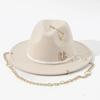 Chain Fedoras Hats for Women Luxury Designer Brand Church Hats Ladies Elegant Wedding Hat