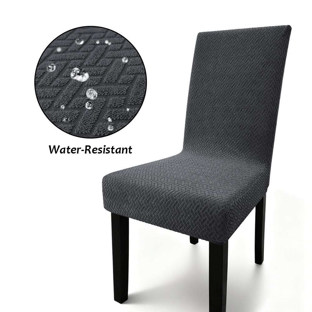 

Jacquard Chair Cover High Back Waterproof Elastic Chair Cover for Dining Room Kitchen Hotel Banquet Anti-dirty Seat Cover 1PC