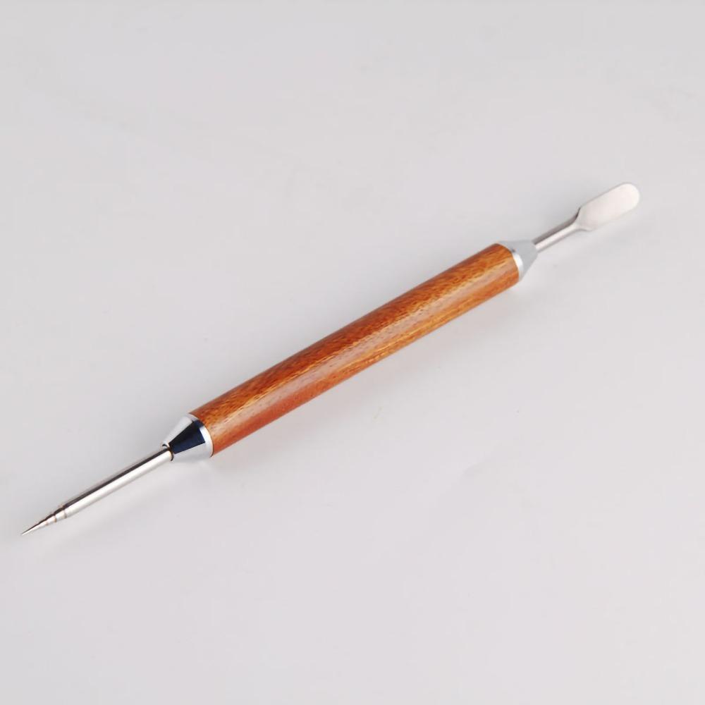 2-Pack Set Pear Wood Handle Coffee Art Needle Coffee Drawing Tool  Professional Barista Use