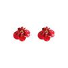 Bright Round Colorful Shell Flower Drop Earrings for Women Girls Vintage Small Stones Beaded Flower Stamens Jewelry Accessories