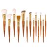 AINUOQI Light Orange Tea Makeup Brushes: F103 Blush, F202 Nose Shadow, F106 Concealer, Animal Hair.