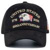 Nuovo Cappellino Unisex Anniversario 250° Americano 1776-2026 Aquila Ricamata Cappellino da Baseball Outdoor Casual Cappellino da Papà
