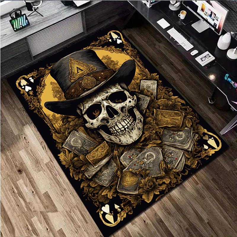 Skull Print Rug - home decoration Carpet For Living Room Bedroom Flooring Computer Chair Area Rug