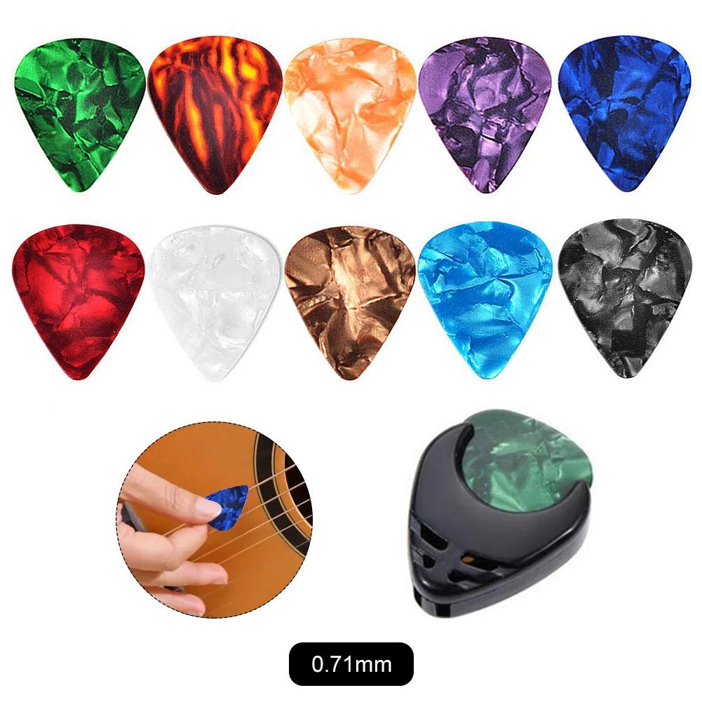 10Pcs Guitar Picks Colorful Guitar Picks with Pick Holder Ukulele Picks Multicolor Celluloid 0.46/0.71/0.96mm Guitar Accessories