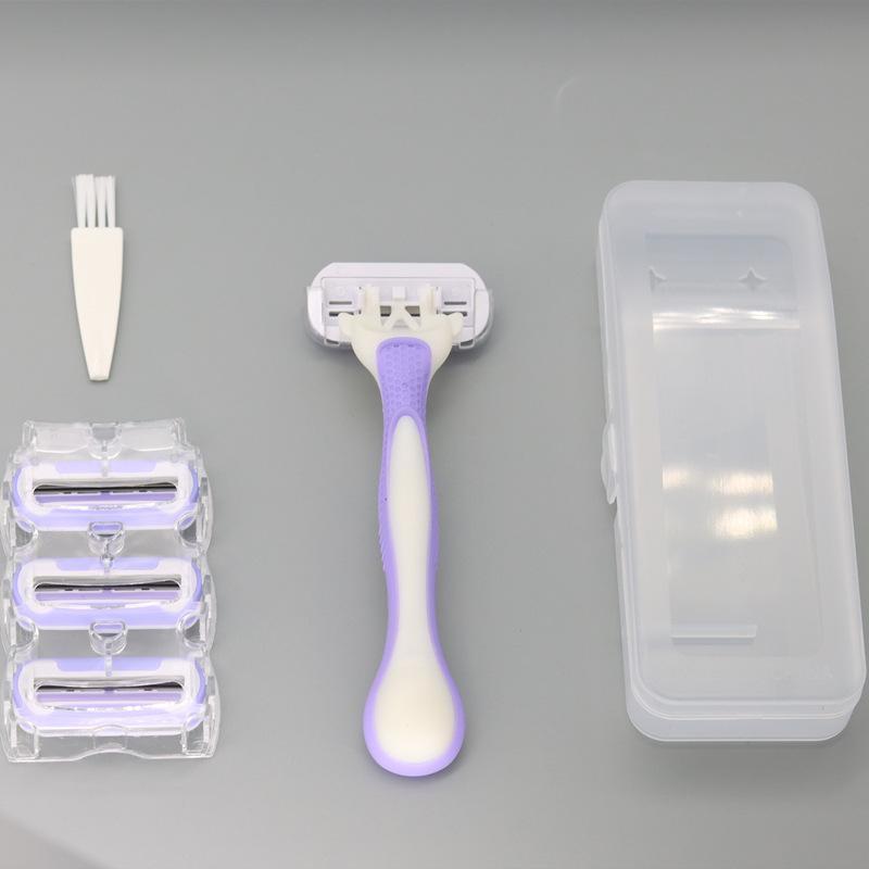 3-Layer Stainless Steel Shaving Razor for Legs & Pubic Hair Removal