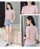 Enhanced Slim Fit Minimalist Cotton T-Shirt with Chinese and Korean Style Buttons - Short Sleeve Women's Top