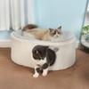 GUUSII HOME Cat Bed Cat House Cat Bed Cat Sofa Cat Bed Pet Bed with Fluffy Cushion Oval Cat House White Structure Dome-Shaped Two-Layer