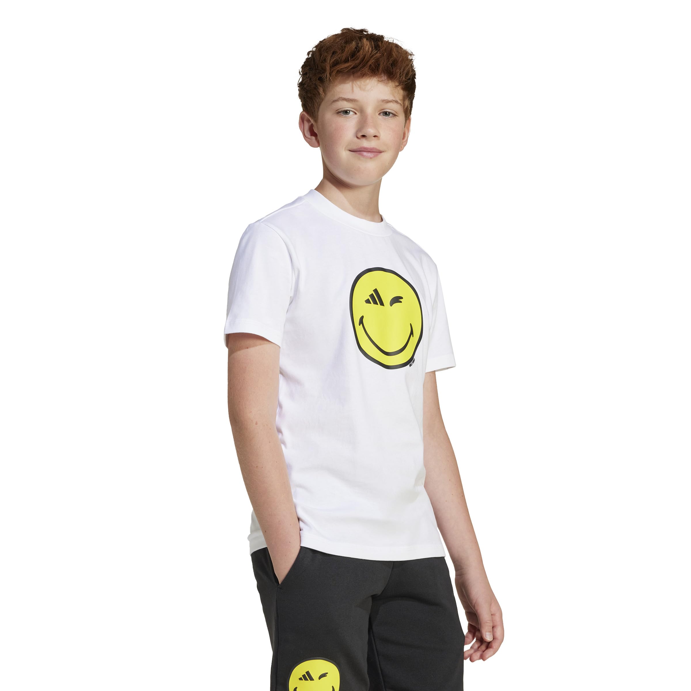 

Adidas Short Sleeve Kids SMILEY KPO38 J130 T-Shirt White/Carbon/Bright Yellow/Black (JJ3071)