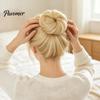 Natural Looking Bun Extension Women Hairpiece with Hair Tie, Straight Instant Volume Extension, Synthetic Updo Chignon Ponytail Scrunchies Scrunchie