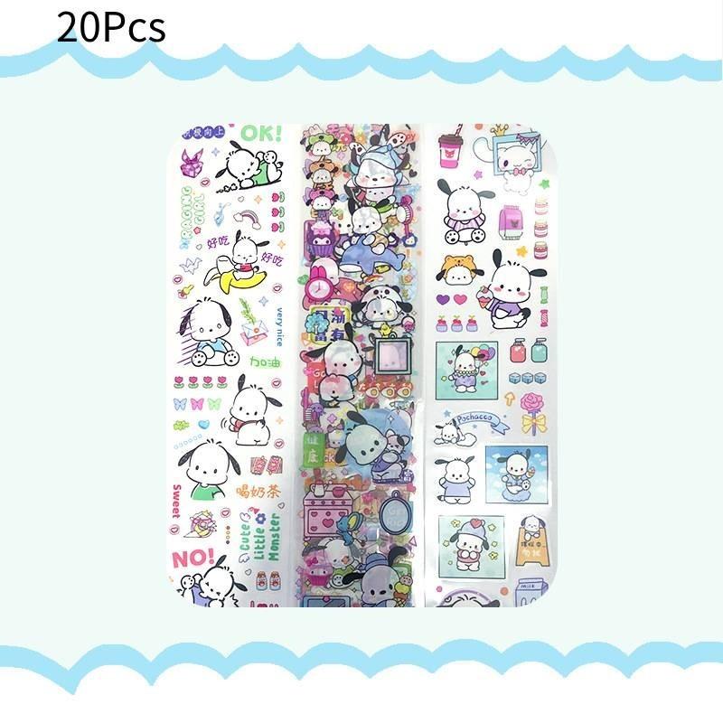 Cute Cartoon Pet Stickers For Kids Diy Scrapbooking 200 Pack Long Strip Stickers Pochacco