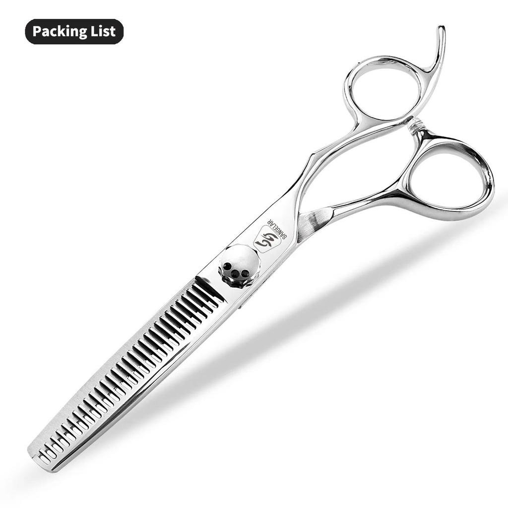 Sangelar 6 Zoll Haarschere Traceless Effilierschere Silber Professionelle Friseurschere Barber Cut Hair Tools