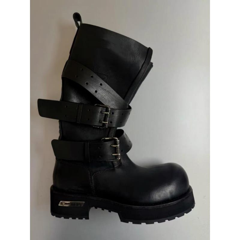 

Ретро ковбойские сапоги пара пряжка ремня увеличение роста рыцарские сапоги 35