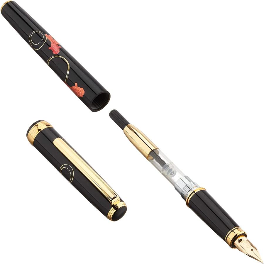 Platinum KANAZAWA-HAKU Makie Fountain Pen Goldfish Fine Nib PTL-20000H#24-2