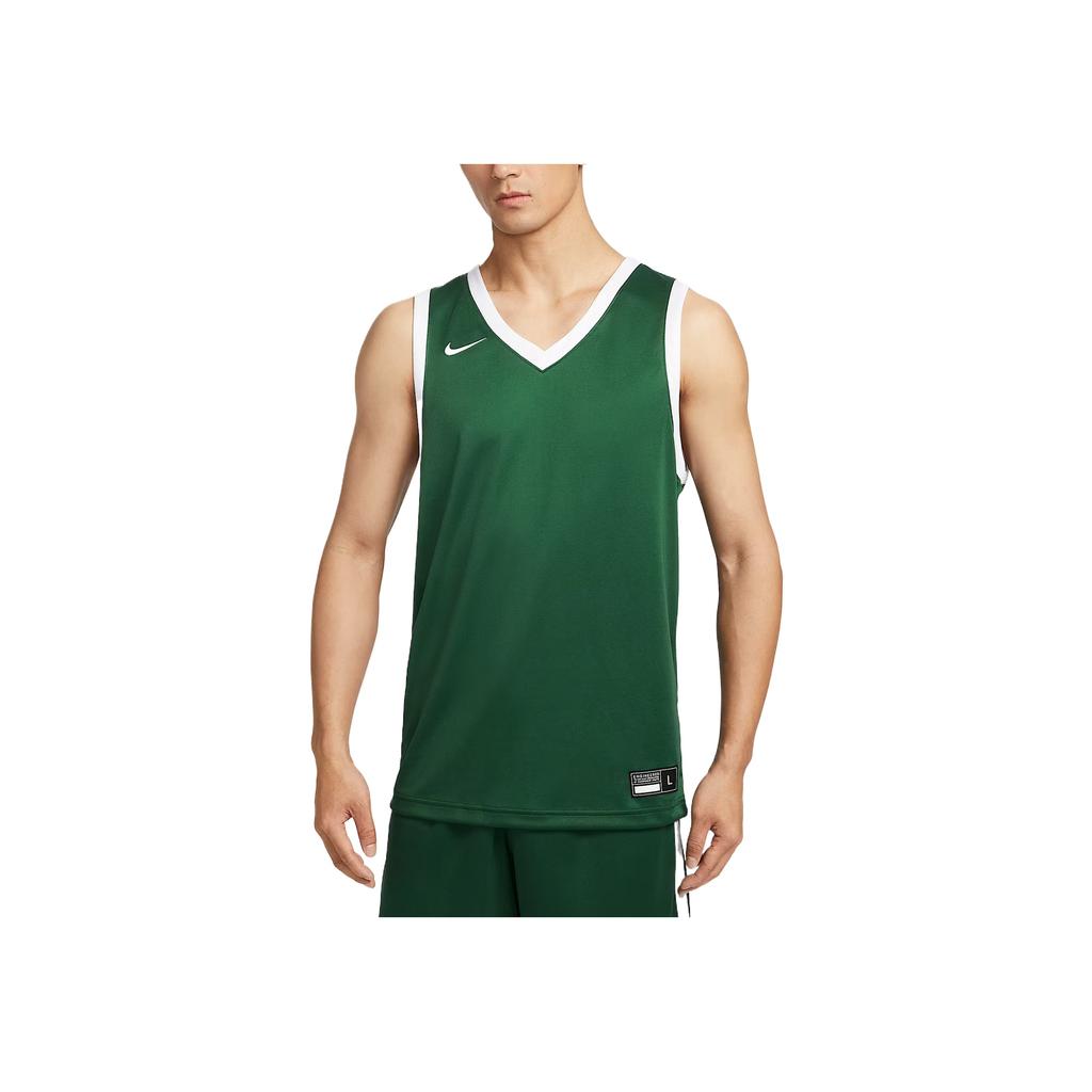 Nike Dri-Fit Crossover Stock Fashionable Versatile Comfortable Solid Color Basketball Jersey Men Tops Green IB8638-341