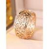 Vintage hollow pattern metal ring Light luxury everyday commuter heart vine wide band ring