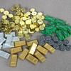 MOC Bricks Utensil Ingot Bar Dollar Coin Money Gold Silver Painted Gold Gem Treasure Box 99563 Building Blocks Children's Toys