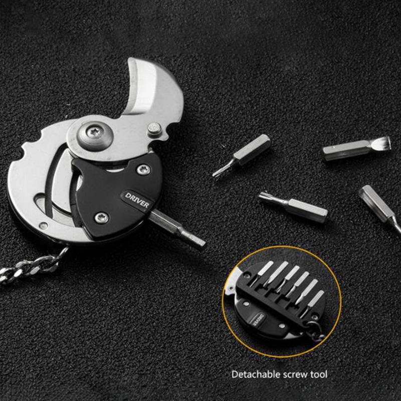 Keychain Mini Folding Pocket messer Outdoor Survival Steel Keyring Multifunction Keychain Mini Folding Pocket messer Outdoor Survival Steel Keyring Multifunction
