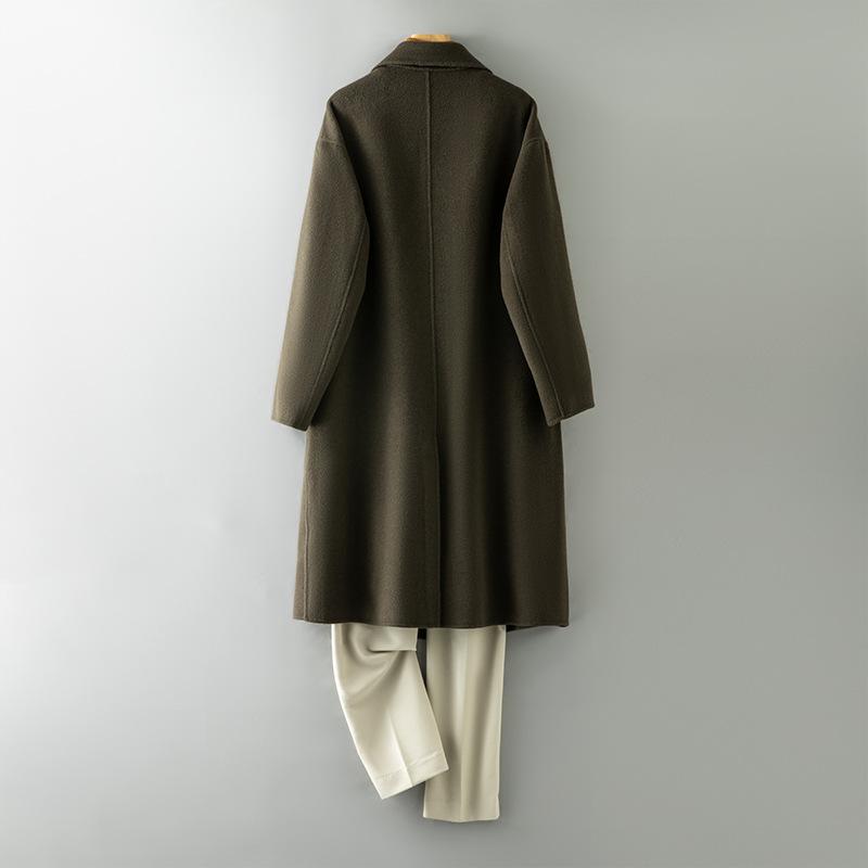 Double-sided Handmade 100% Wool Coat Men's Thickened Woolen Coat Long High-end Woolen Coat