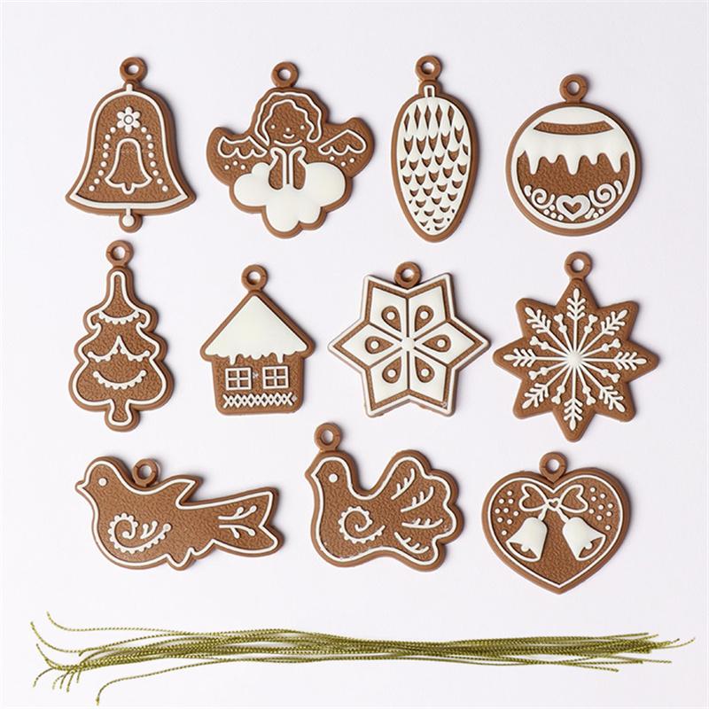 1 Set Gingerbread Man Ornaments for xmas Tree Decorations,Tall Gingerman Hanging Charms Xmas Tree Ornament Holiday Decor