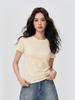 Women's Spicy Girl Cropped Slim-Fit T-Shirt with Short Sleeves & Round Neck