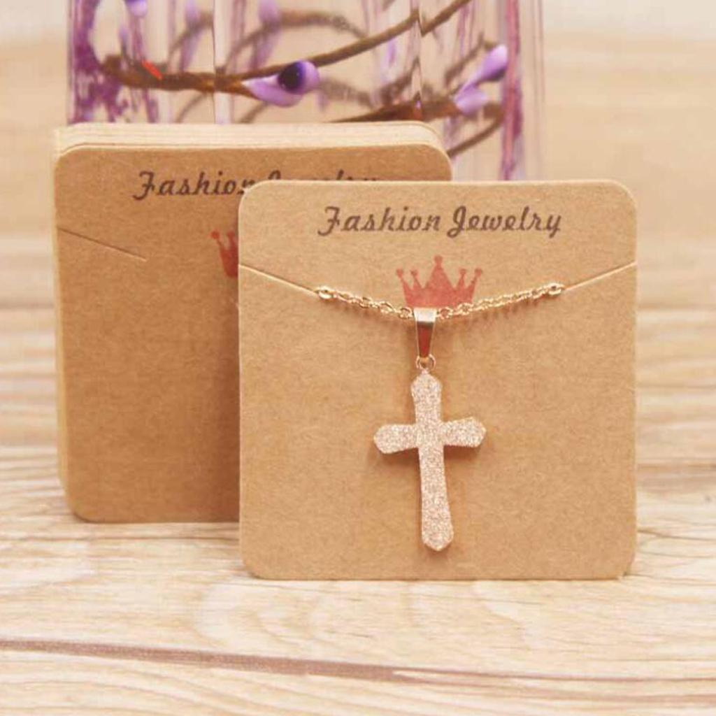 100pcs Jewerly Tag Square Stud Display Packing Card for Gift Label A