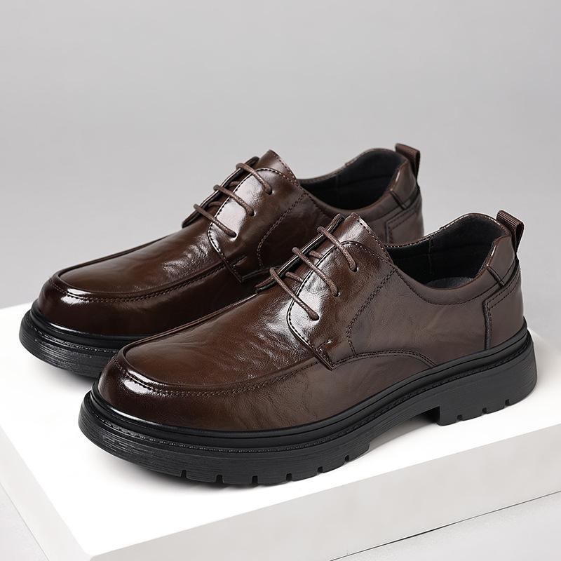 Leather Shoes Spring and Autumn Men's New Men's Shoes Business Casual Dress Shoes Platform Men's British Leather Shoes