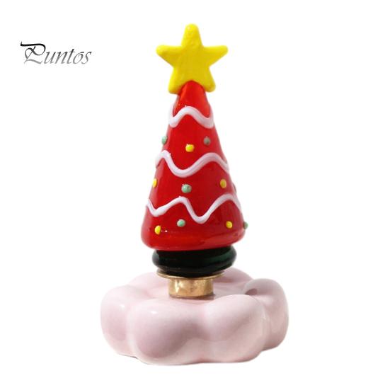 Handcrafted Holiday Table Decor Handmade Glass Christmas Tree Ornament with Star Top And Colorful Bead Details, Unique Gifts for Friends Desktop