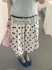 Thirteen Row Women's Fluffy Polka Dot Skirt with Elastic Waist