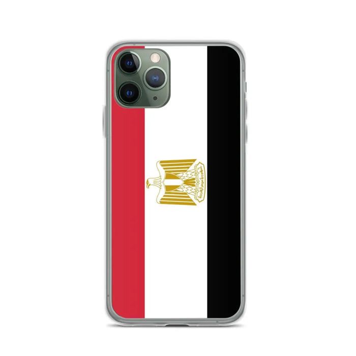Coque iPhone 11 Pro - Drapeau de l'Egypte - Silicone souple - Protection complète - Mixte - Lisse