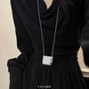 Square woven bag pendant necklace niche personality collarbone chain fashion simple temperament jewelry women