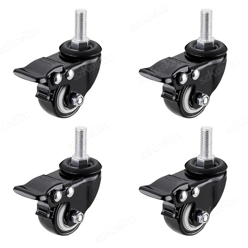 Heavy Duty Casters PP Wheels Rollers For Furniture Wheel Caster Wheels 360° Caster Wheel Industrial With Brake 1.5/2 Inch
