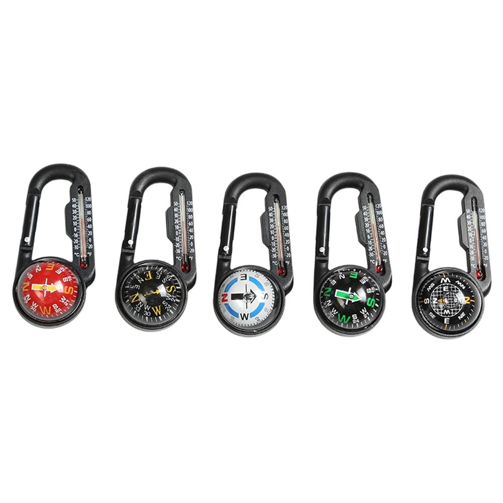 3-in-1 Kompass Thermometer Karabiner Multifunktional Tragbar Schlüsselbund Kompass Robust Langlebig Klettern Wandern Schnalle Schlüssel Haken