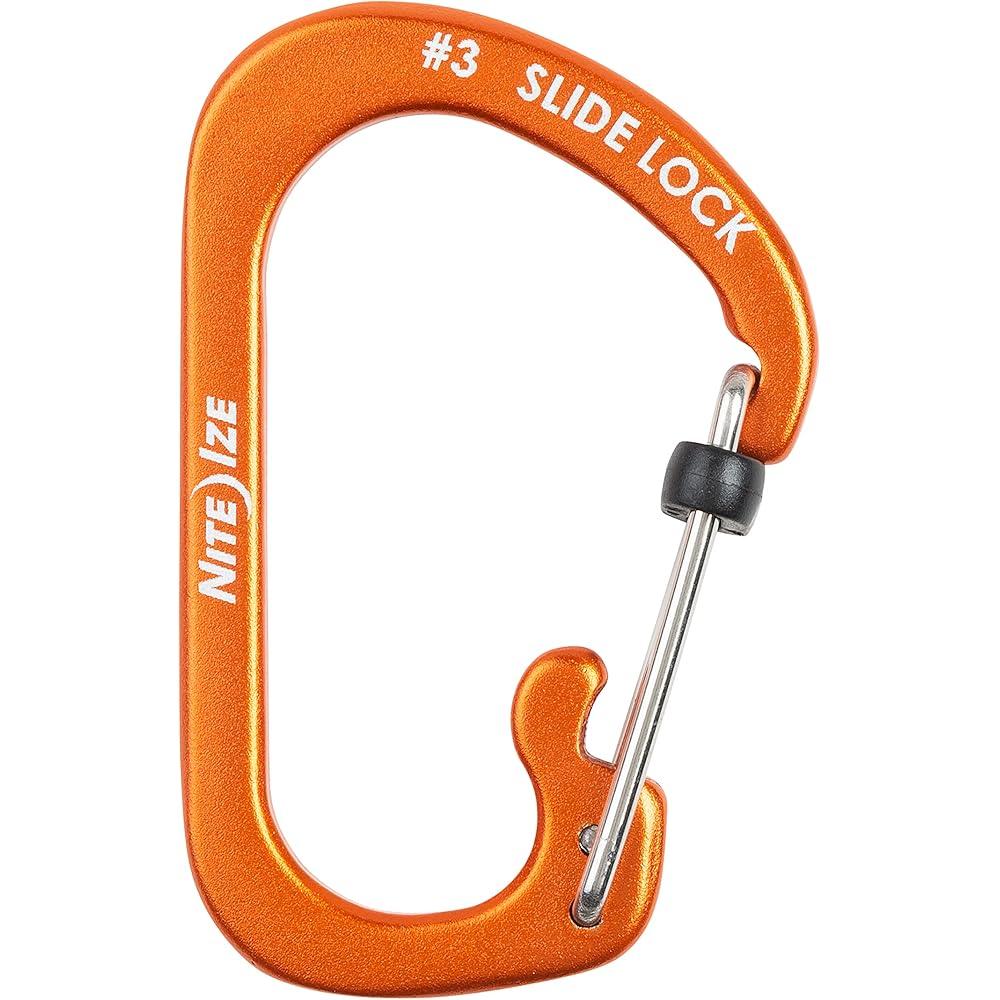 Nite Ize SlideLock Aluminum Carabiner #3 Orange Lightweight 19g Generic Accessory