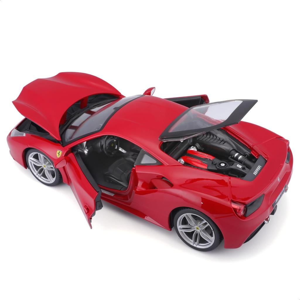 Bburago 1/18 Scale Ferrari 488 GTB Red / Diecast Model Car Finished Product 18-16008