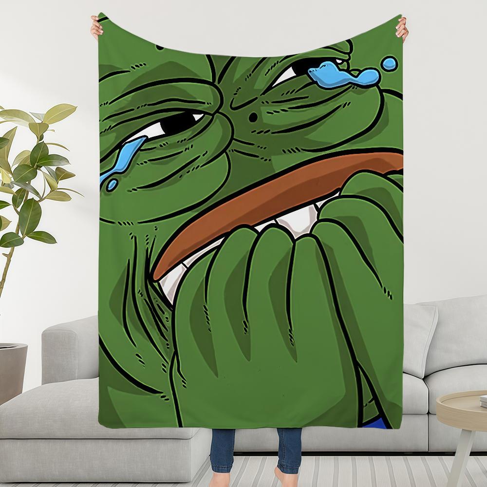 Blanket Throw Super Cosy Plush F-Frog Living Room The Sofa P-PepeS-ES Couch Childish Birthday Funny Gifts