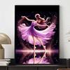 Diamond Painting Purple Dreamy Ballerina Healing Illustration, 5D Diamond Painting Art Embroidery Cross Stitch Room Decoration
