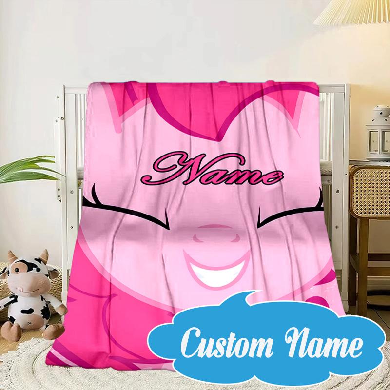 Custom Name Pinkie Unicorn Journal Blanket bed sofa Blanket Flannel Blanket for Camping, Hiking, Picnic Essentials,gift for Fan family