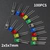 100 STÜCKE Quadratische Leuchtende LED Diode 2X5X7mm LED Diode 2*5*7mm Rot Gelb Grün Blau Weiß Dioden für DIY Elektronik-Kit
