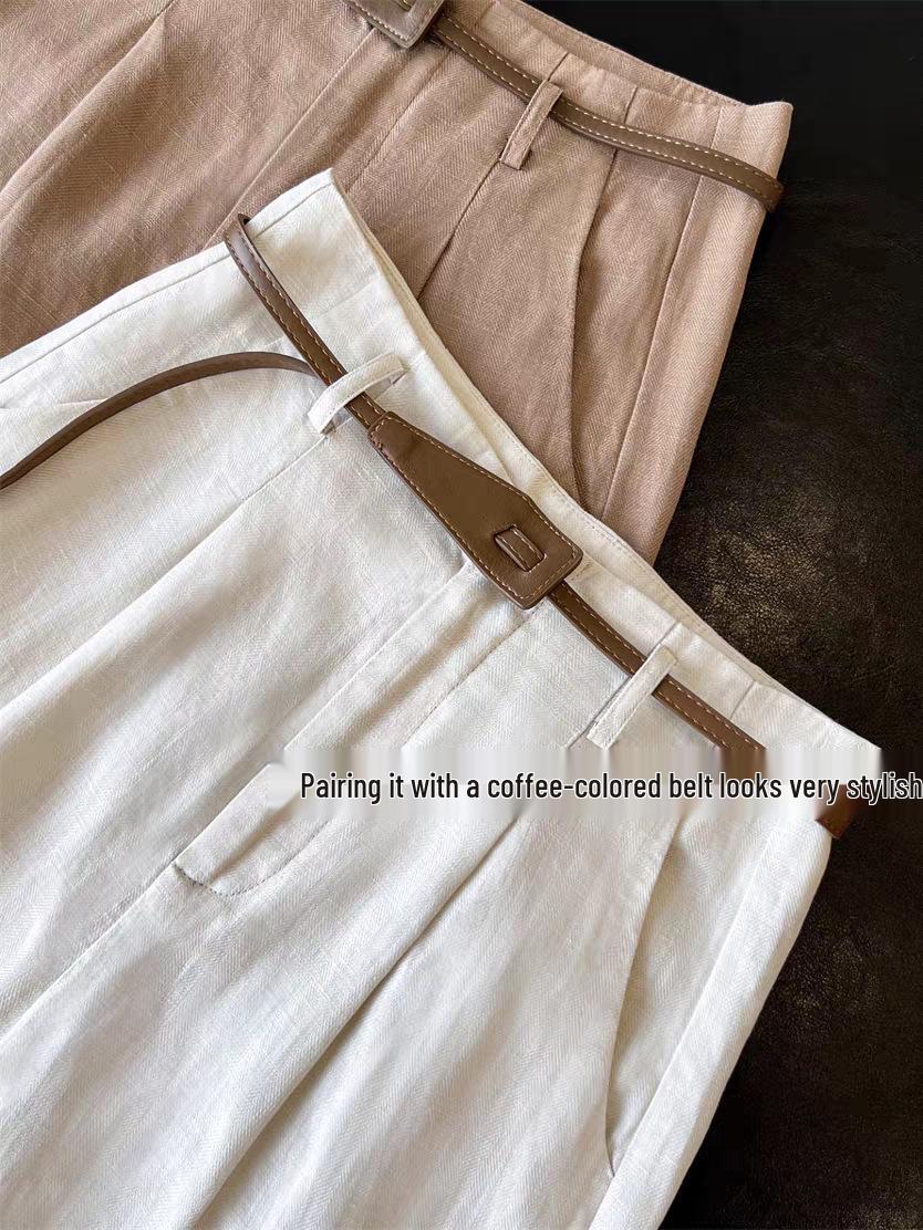 

Exclusive Recommendation: Ultra-Comfortable Tencel Linen Women s Slimming Straight-Leg Wide Pants for Summer. S льняной/естественный