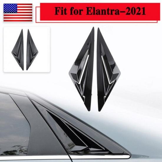 For -2024 Hyundai Elantra Gloss Black 2Pcs Sport Rear Side Louver Vent Cover